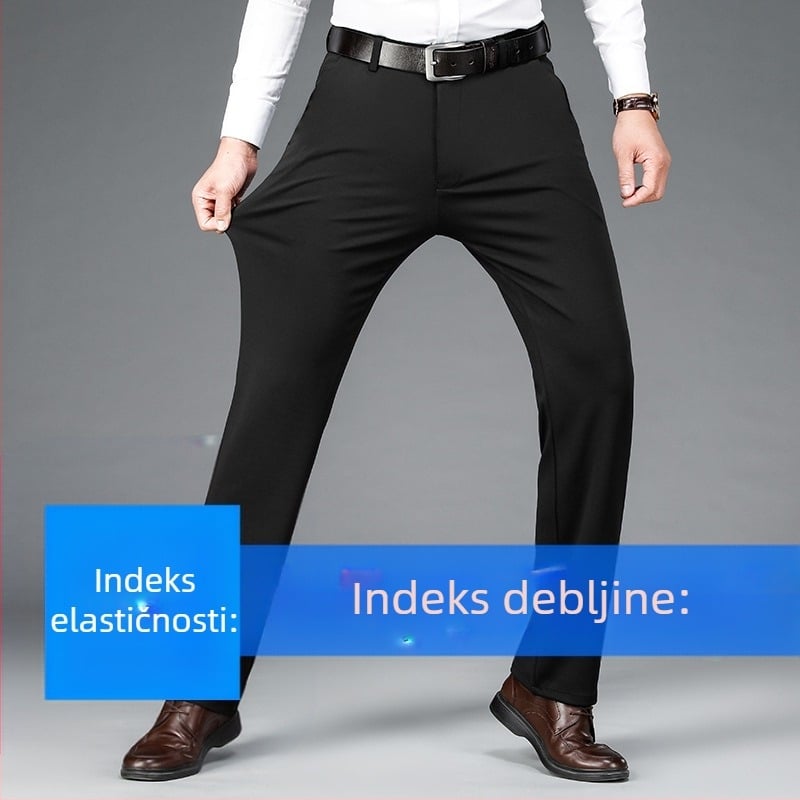 Jesenske i zimske hlače za tate srednje i starije dobi, debele hlače visokog struka, muške široke ravne hlače, plus size, ležerne hlače