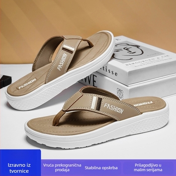 Nove muške japanke, muške japanke, visoko dno, neklizajuće, debeli potplat, vanjska odjeća za povećanje visine, lagane vijetnamske japanke za plažu za muškarce