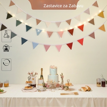 Prekogranična šarena zastava pamučna dječja soba rođendanska zastavica europska i američka zidna dekoracija zastavica raspored vrtića