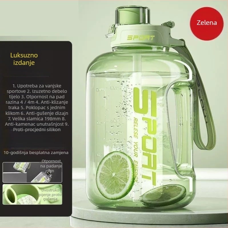 Plastična čaša velikog kapaciteta, otporna na visoke temperature, čaša za vodu, tona, fitness kuhalo, prijenosna, otporna na padove, slamka, svemirska čaša