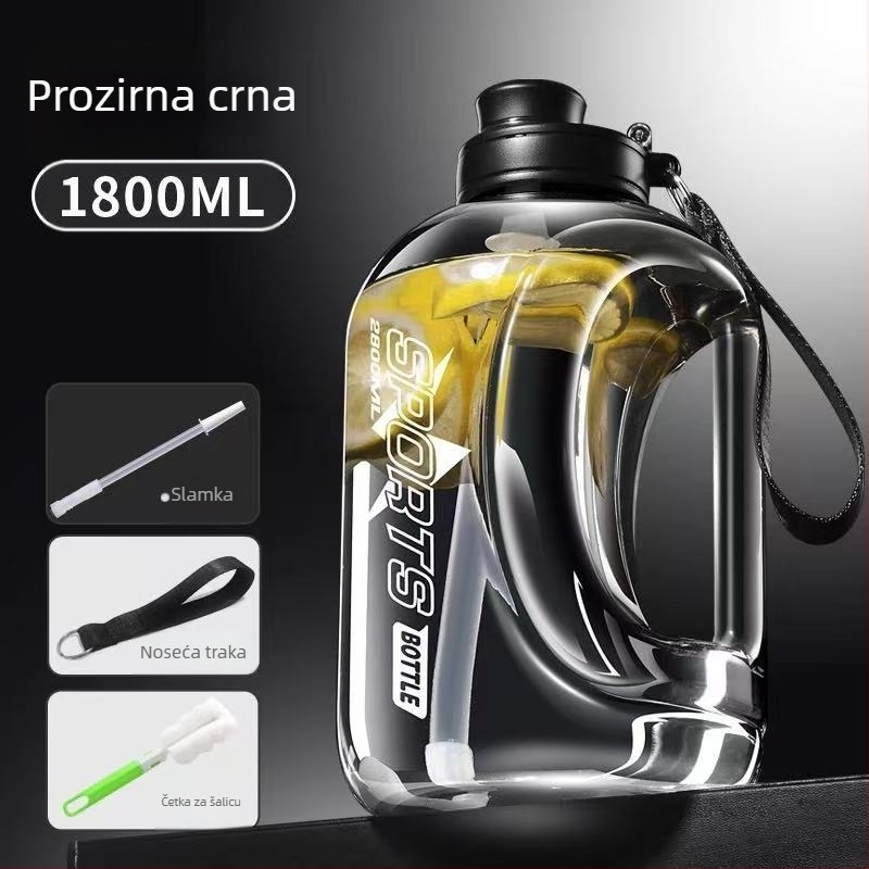 Plastična čaša velikog kapaciteta, otporna na visoke temperature, čaša za vodu, tona, fitness kuhalo, prijenosna, otporna na padove, slamka, svemirska čaša