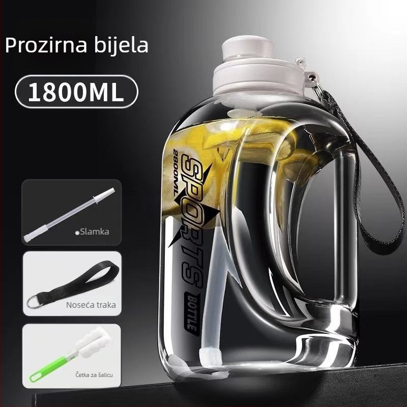 Plastična čaša velikog kapaciteta, otporna na visoke temperature, čaša za vodu, tona, fitness kuhalo, prijenosna, otporna na padove, slamka, svemirska čaša