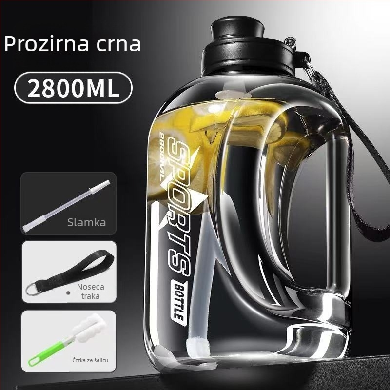 Plastična čaša velikog kapaciteta, otporna na visoke temperature, čaša za vodu, tona, fitness kuhalo, prijenosna, otporna na padove, slamka, svemirska čaša