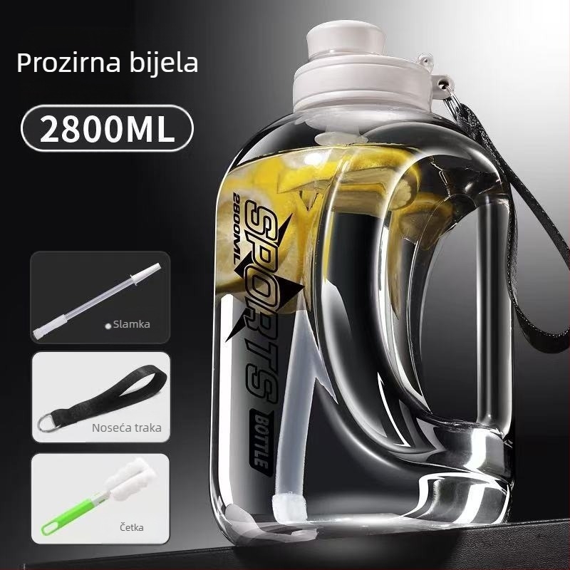 Plastična čaša velikog kapaciteta, otporna na visoke temperature, čaša za vodu, tona, fitness kuhalo, prijenosna, otporna na padove, slamka, svemirska čaša