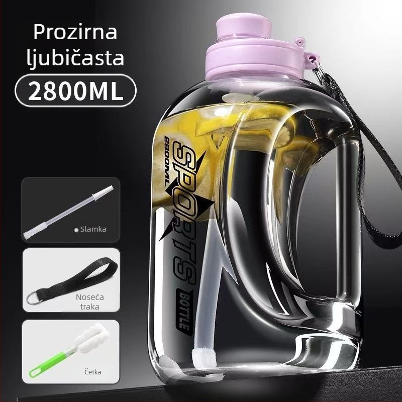 Plastična čaša velikog kapaciteta, otporna na visoke temperature, čaša za vodu, tona, fitness kuhalo, prijenosna, otporna na padove, slamka, svemirska čaša