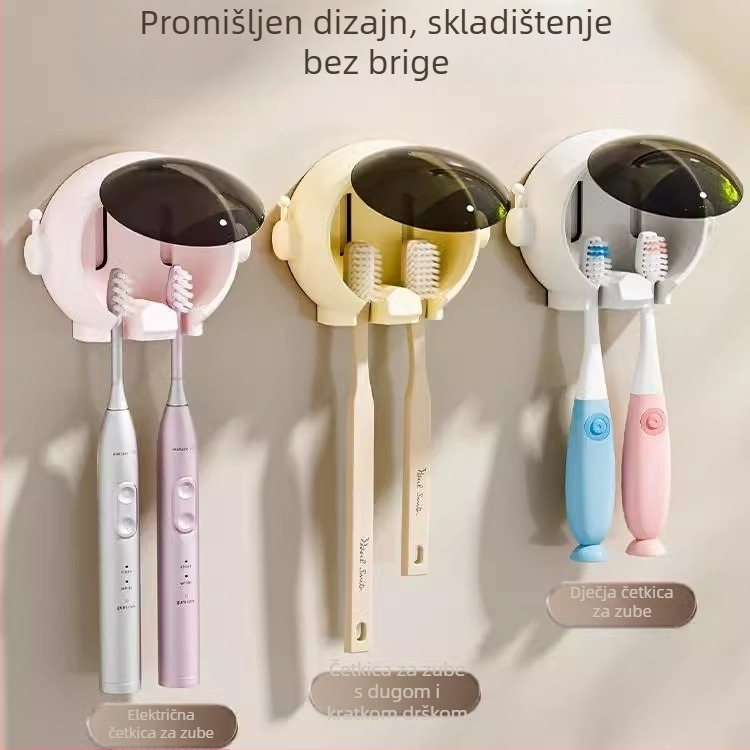 Stalak za četkice za zube Zidni stalak za četkice za zube bez bušilice Crtani WC Kupaonica Zidni stalak za električne četkice za zube