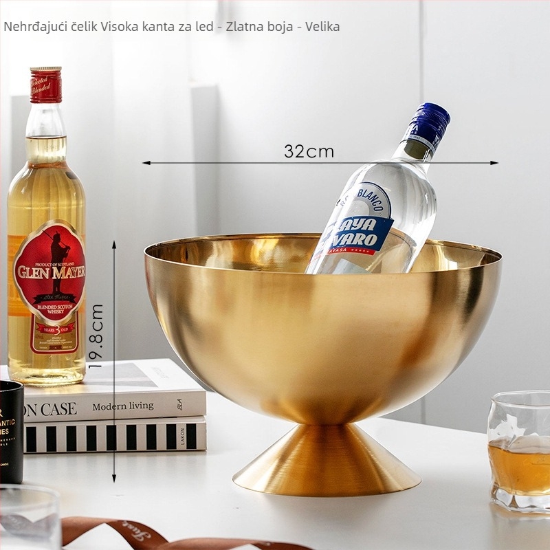 Posuda za šampanjac od nehrđajućeg čelika CrossBorder, kanta za led, kockice leda, ledeno vino, pivo, crno vino, kockice leda, kanta za led, posuda za punč