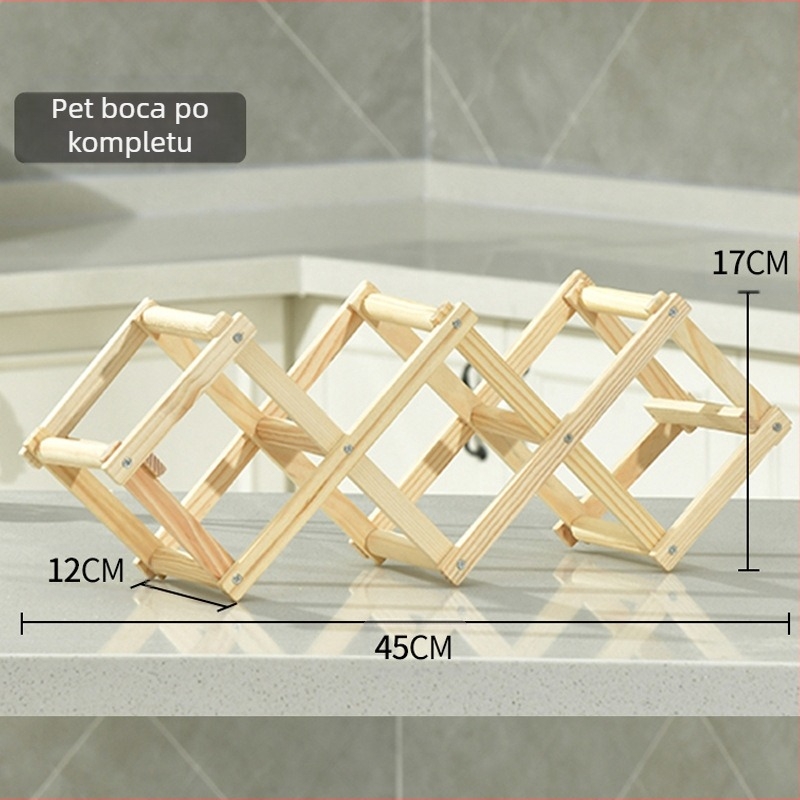 Drveni stalak za vino Stalak za vino od borovog drva Kreativni sklopivi drveni ukrasi za stalak za vino Ukrasi za više boca