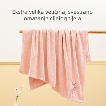 Dječji ručnik za kupanje, upijajući koraljni baršunasti ručnik, zadebljana dječja deka s crtanim izvezom, pamučni mekani za novorođenče