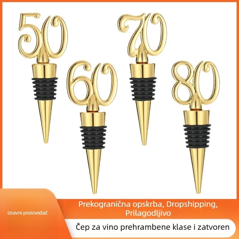 Prekogranični digitalni čep za crno vino, prehrambene kvalitete, zaštitno brtvljenje za bocu vina, rođendan, vjenčanje, zabavu, mali poklon