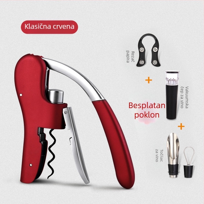 Otvarač za boce crnog vina, kućanski otvarač za crno vino, kreativni višenamjenski set, otvarač za boce vina, preša za vino