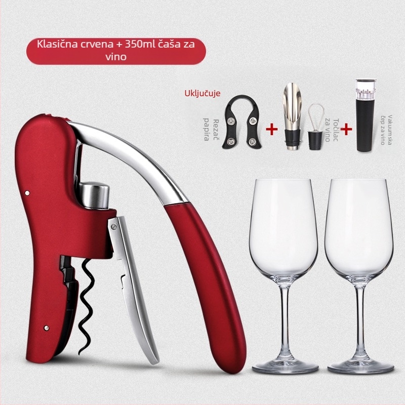 Otvarač za boce crnog vina, kućanski otvarač za crno vino, kreativni višenamjenski set, otvarač za boce vina, preša za vino