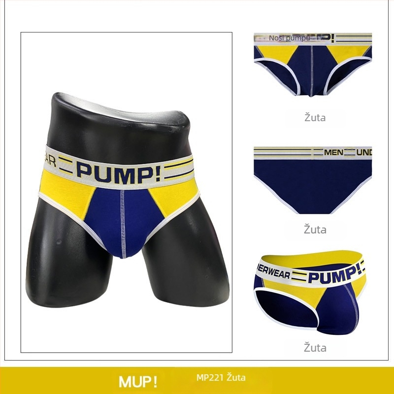 Tanke Pump muške sportske gaćice s niskim strukom, uski kroj, podizanje stražnjice, color-block dizajn