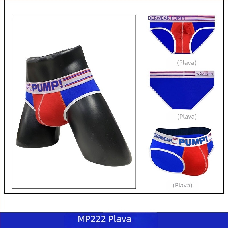 Tanke Pump muške sportske gaćice s niskim strukom, uski kroj, podizanje stražnjice, color-block dizajn
