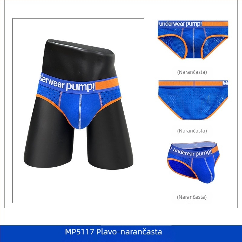Tanke Pump muške sportske gaćice s niskim strukom, uski kroj, podizanje stražnjice, color-block dizajn