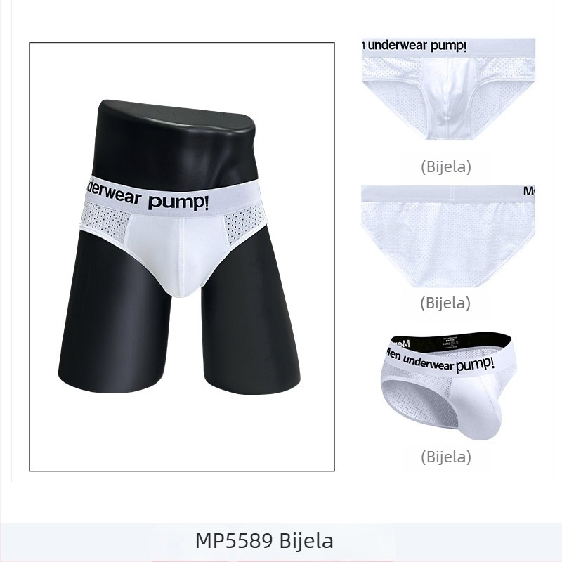 Tanke Pump muške sportske gaćice s niskim strukom, uski kroj, podizanje stražnjice, color-block dizajn