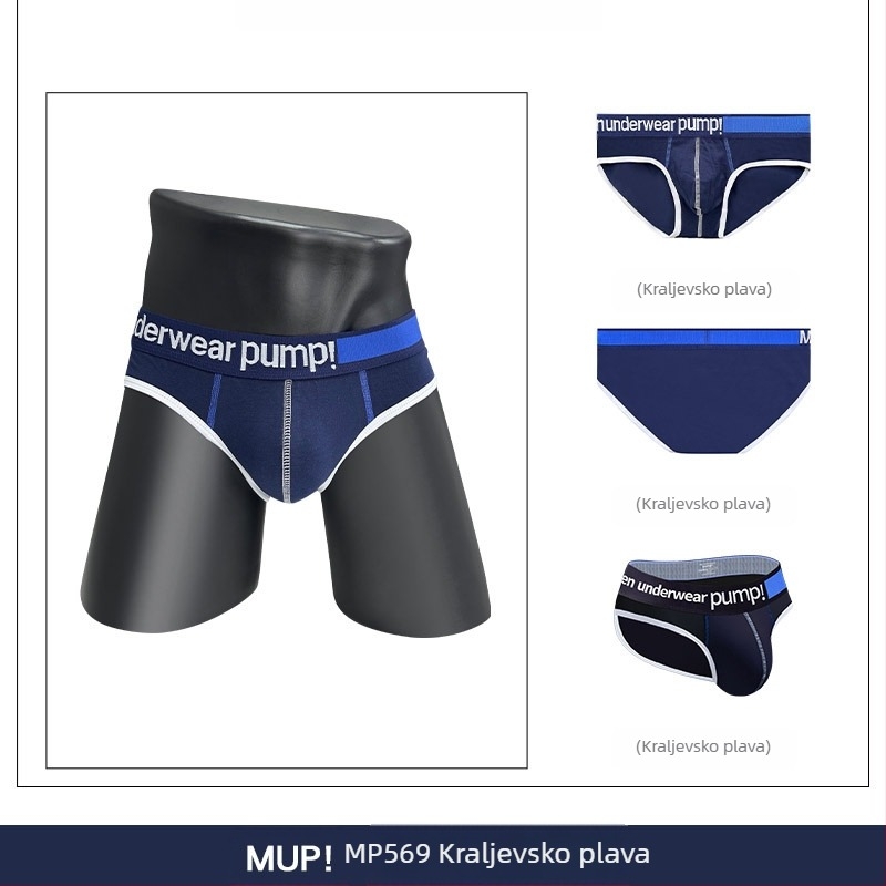Tanke Pump muške sportske gaćice s niskim strukom, uski kroj, podizanje stražnjice, color-block dizajn