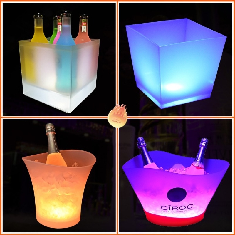 Izravna prodaja iz tvornice, promocija svjetleće kante za led, plastična svjetleća šipka za kantu za led, KTV šarena LED kanta za led