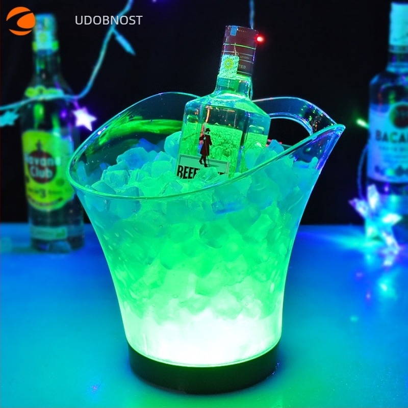 Izravna prodaja iz tvornice, promocija svjetleće kante za led, plastična svjetleća šipka za kantu za led, KTV šarena LED kanta za led