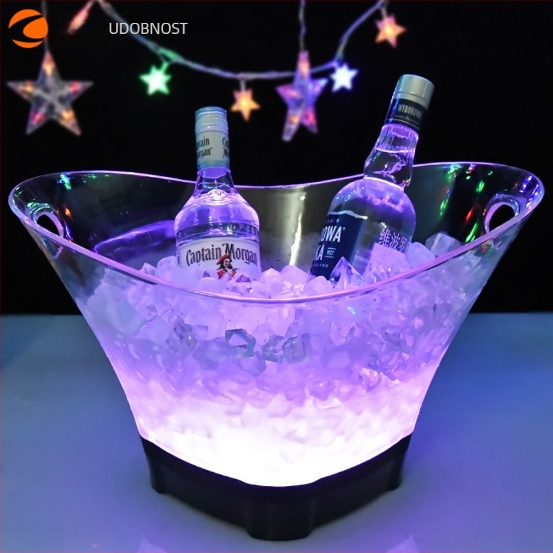 Izravna prodaja iz tvornice, promocija svjetleće kante za led, plastična svjetleća šipka za kantu za led, KTV šarena LED kanta za led