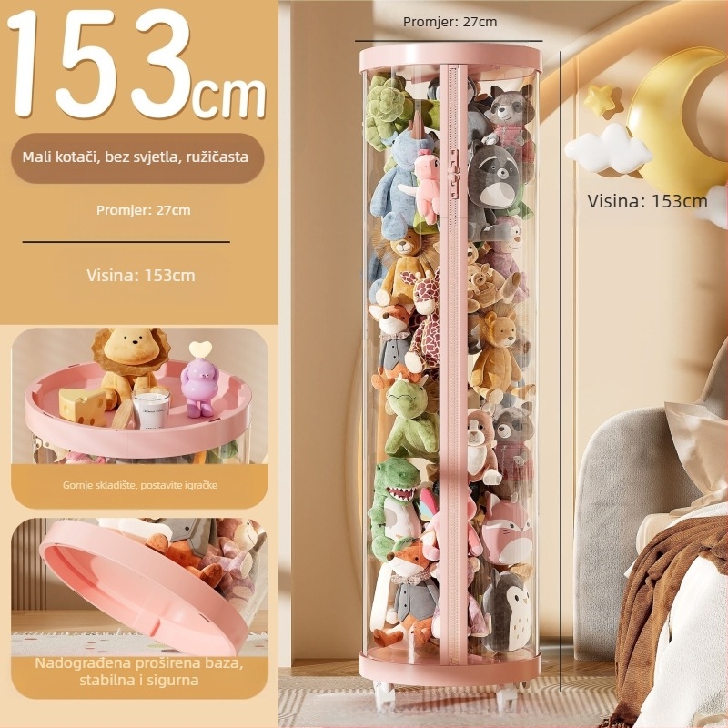 Plišana igračka za lutku s velikim kapacitetom i patentnim zatvaračem, prozirna kućna pohrana, visokovrijedni artefakt