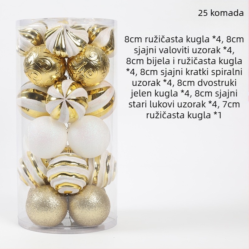 [Ekskluzivno za pažljivo odabrane] Božićni ukrasi Božićne kuglice Privjesci za božićno drvce Poklon kutija Trava Svilene prozirne oslikane kuglice
