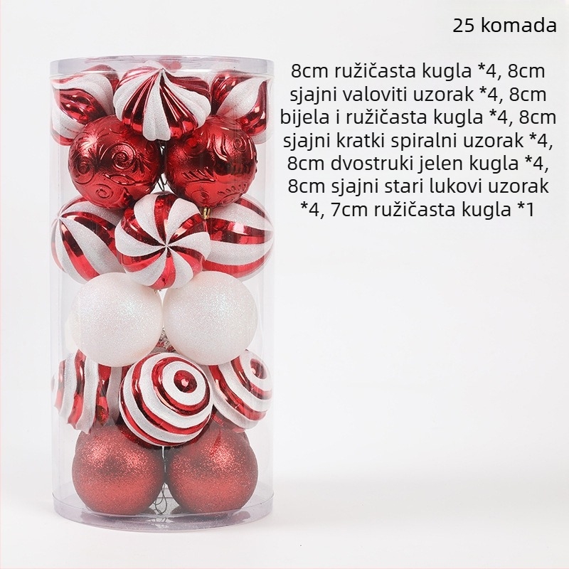 [Ekskluzivno za pažljivo odabrane] Božićni ukrasi Božićne kuglice Privjesci za božićno drvce Poklon kutija Trava Svilene prozirne oslikane kuglice
