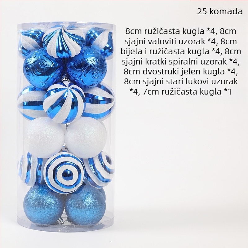[Ekskluzivno za pažljivo odabrane] Božićni ukrasi Božićne kuglice Privjesci za božićno drvce Poklon kutija Trava Svilene prozirne oslikane kuglice