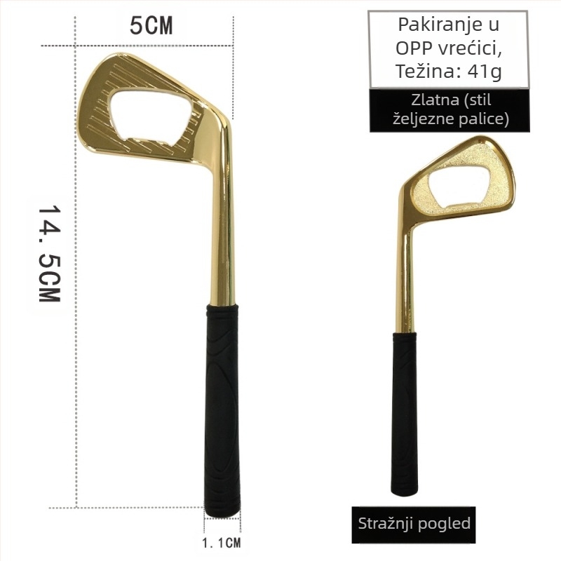 Tvornica Izravna prodaja Cink legura Golf željezni oblik Kreativni otvarač za boce piva Metalni otvarač za boce preko granice na zalihi