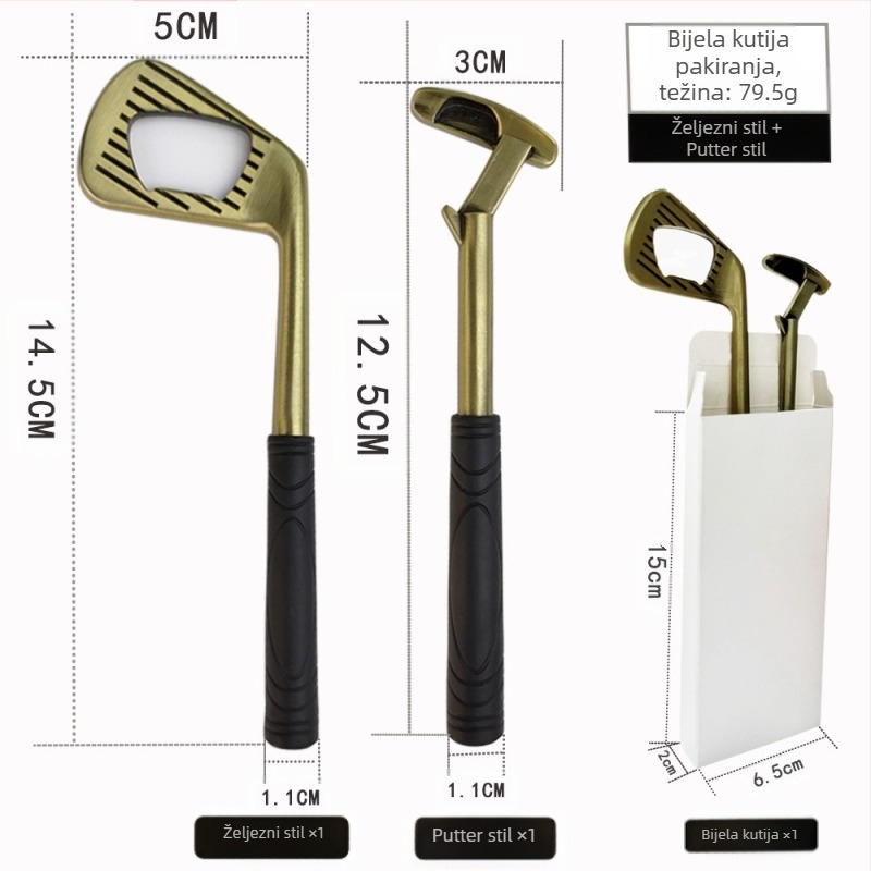 Tvornica Izravna prodaja Cink legura Golf željezni oblik Kreativni otvarač za boce piva Metalni otvarač za boce preko granice na zalihi