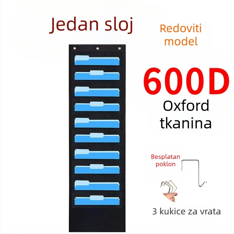 10-slojni viseći organizator od Oxford tkanine za knjige i časopise