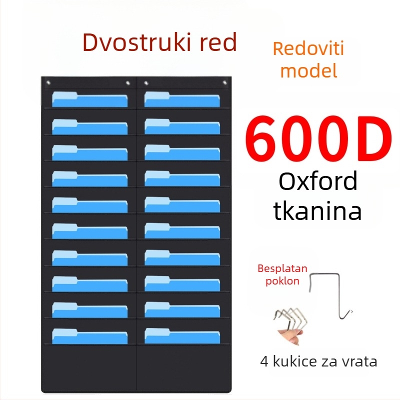 10-slojni viseći organizator od Oxford tkanine za knjige i časopise