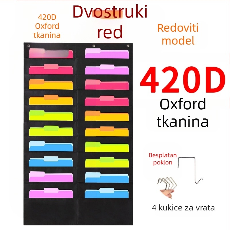 10-slojni viseći organizator od Oxford tkanine za knjige i časopise