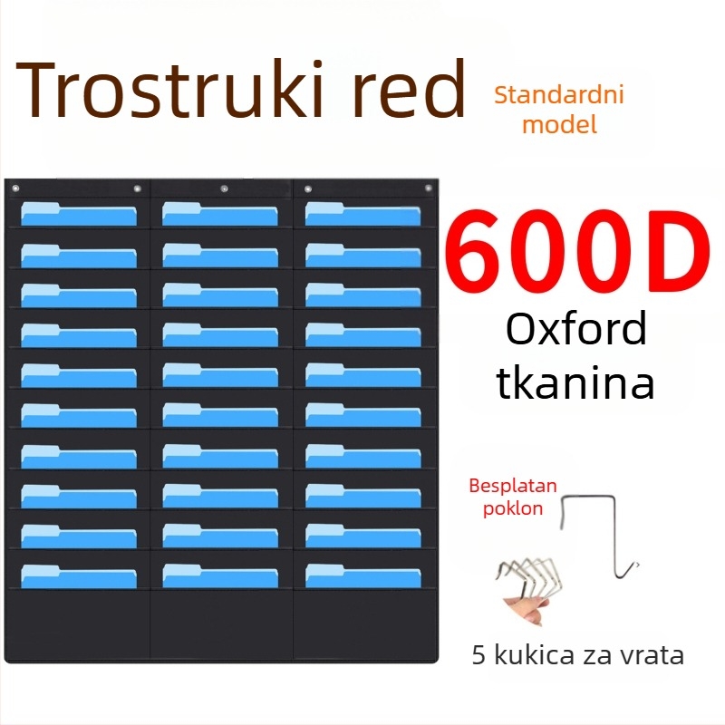 10-slojni viseći organizator od Oxford tkanine za knjige i časopise