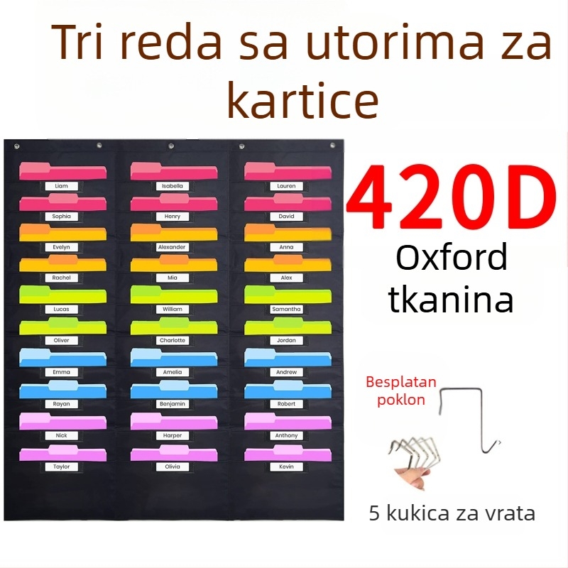 10-slojni viseći organizator od Oxford tkanine za knjige i časopise