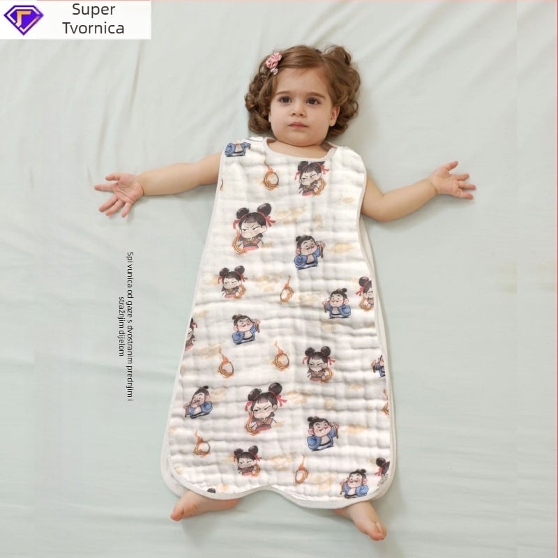 Dvostrana vreća za spavanje u obliku prsluka za bebe, zaštita trbuha novorođenčeta od čistog pamuka A-klase, prošivena deka protiv udaraca, tanka i udobna za spavanje