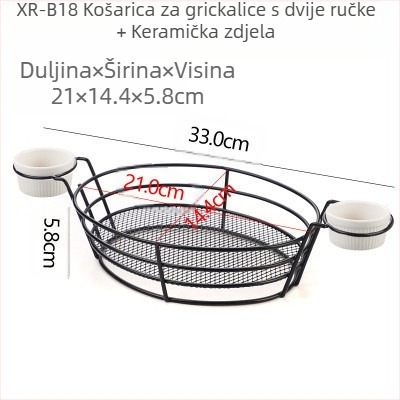 Američki stil kreativnog posuđa za stol, željezna košarica za pržene grickalice, košarica za pomfrit, košarica za pržene deserte, košarica za kruh s prženom piletinom, tanjur i posuda