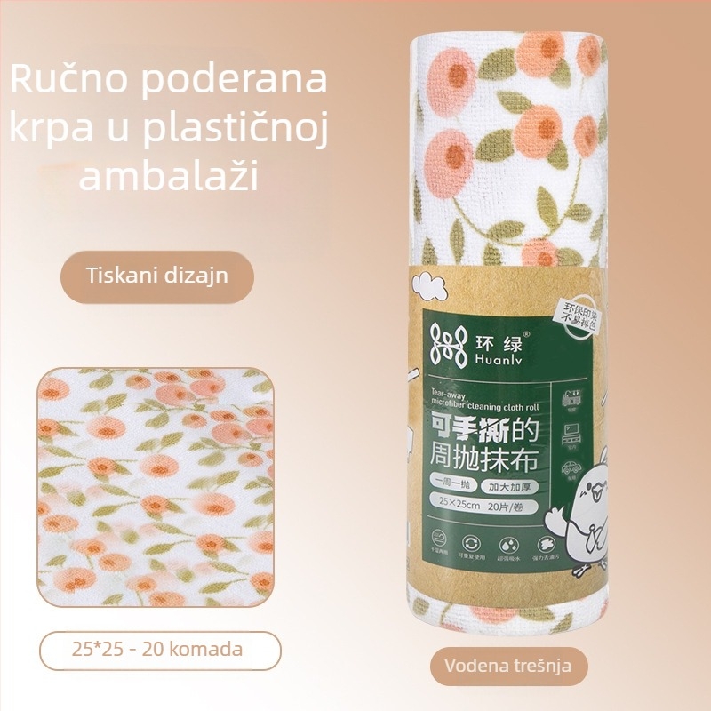 Ručno kidajuća zadebljana upijajuća krpa za čišćenje kuhinje koja upija ulje, kućanska mikrovlakna laminirana tiskana krpa za ručno kidanje