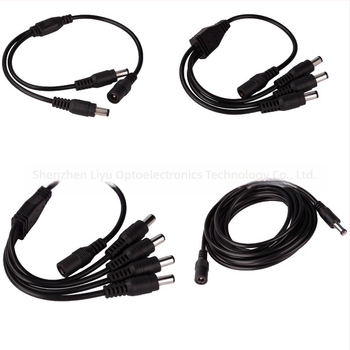 DC kabel za napajanje, monokromatska svjetlosna traka s LED diodama, produžni kabel za napajanje s LED diodama i konektorom bez lemljenja