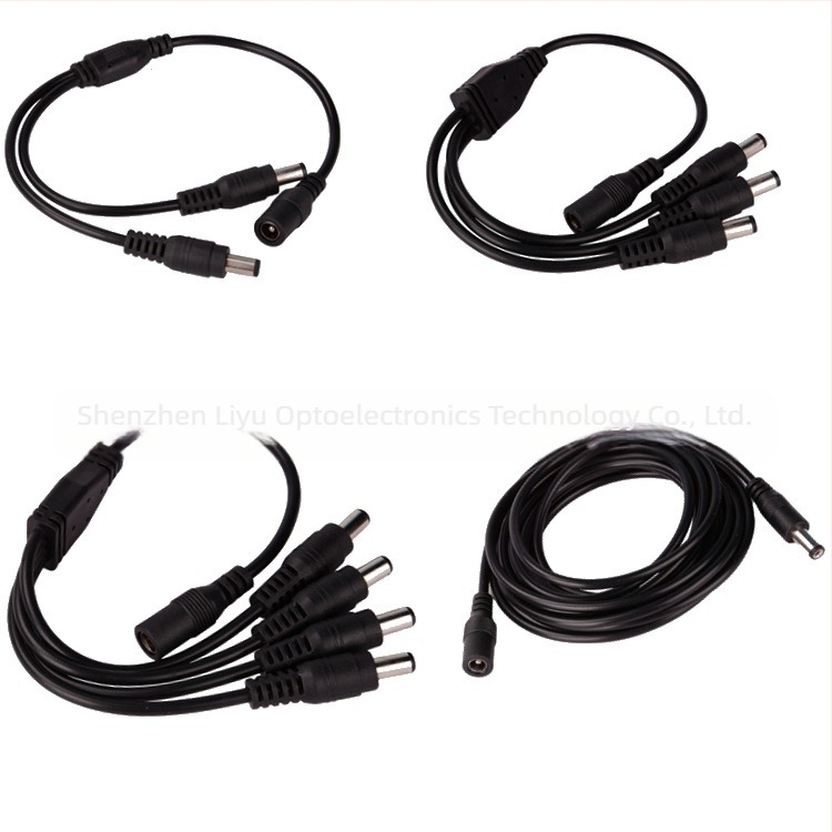 DC kabel za napajanje, monokromatska svjetlosna traka s LED diodama, produžni kabel za napajanje s LED diodama i konektorom bez lemljenja