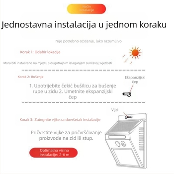 Solarna svjetla Vanjska rasvjeta Vrtna svjetla Indukcijska super svijetla vodootporna zidna svjetla Nova vanjska ulična svjetla za ruralne domove
