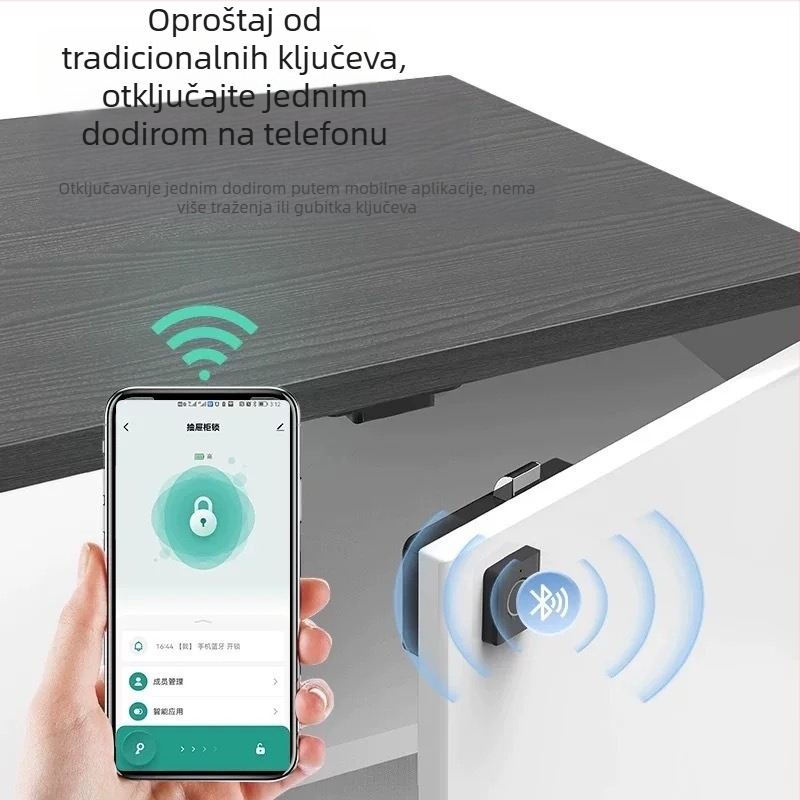 Kućna mala grafiti pametna brava za otiske prstiju, uredska Bluetooth noćna ormarić, ormarić za cipele, elektronička brava