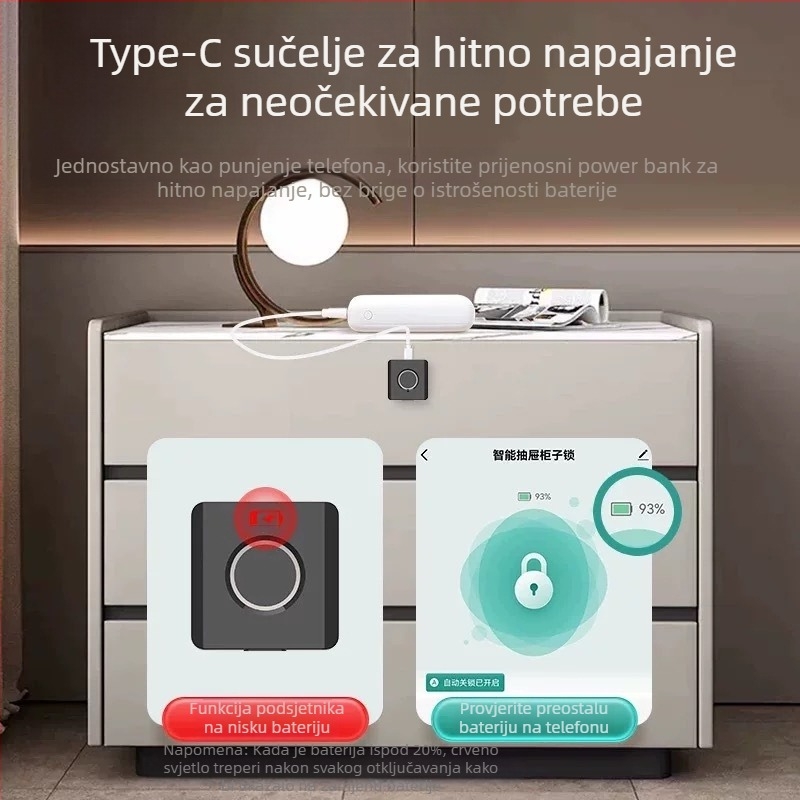 Kućna mala grafiti pametna brava za otiske prstiju, uredska Bluetooth noćna ormarić, ormarić za cipele, elektronička brava