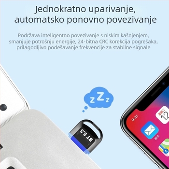 USB računalni Bluetooth adapter 5.3 podrška za stolno računalo, vanjske Bluetooth slušalice, prijemnik i odašiljač bez upravljačkih programa