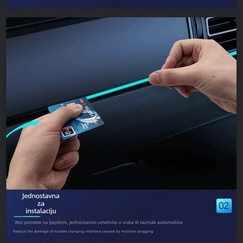 Ambijentalno svjetlo za automobil s optičkim vlaknima Ambijentalno svjetlo za automobil s optičkim vlaknima Neutralno LED glazbeno dekorativno svjetlo za automobil s optičkim vlaknima