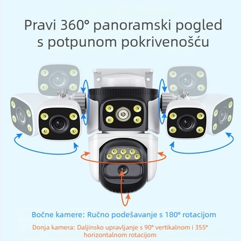 Tvornička izravna bežična WiFi kamera za nadzor kuglaste veze s tri oka, vanjska dvostruka kamera, slobodni protok, vodootporna vanjska