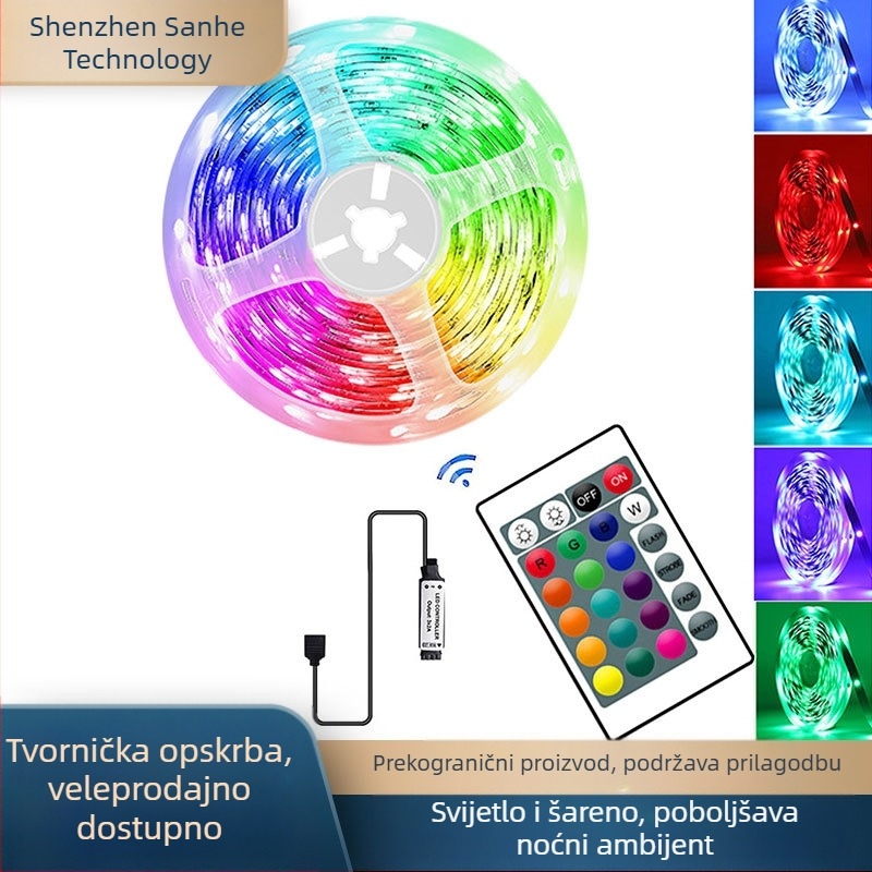 5V Bluetooth glazbena aplikacija svjetlosne trake set 5050RGB gola ploča USB trobojno zatamnjenje TV e-sportsko atmosfersko svjetlo