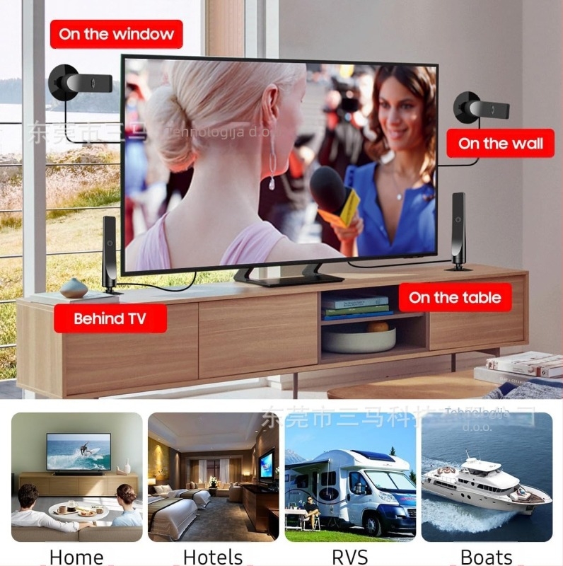 Prekogranična 4K HD digitalna TV antena Unutarnja vodootporna mini TV prijemnik signala HDTV antena