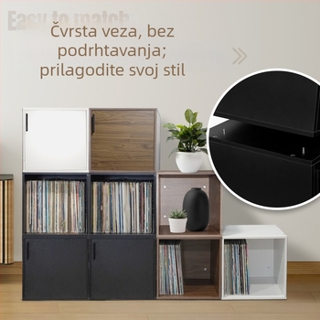 Jednostavni ormarić za pohranu vinilnih ploča u japanskom stilu, složeni ormarić za LP ploče, besplatni kombinirani ormarić, kutija za pohranu vinila, stalak za pohranu