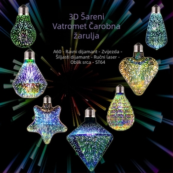 Oštra ravna bušilica A60LED3D Vatromet G125G95G80 Dragon Ball bubble ST64 LED žarulja za uređenje restorana
